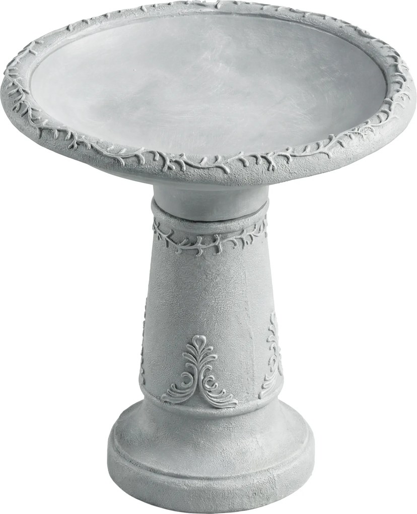 Outsunny Bazin pentru păsări din rășină pentru exterior, bazin rotund înalt de 51 cm cu aspect de piatră, suport independent pentru hrană pentru păsări, Gri | Aosom Romania