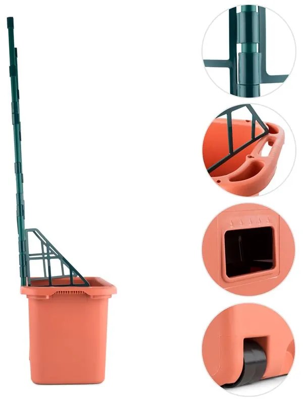 Power Planter, ghiveci 75x130x35 cm, 3 etaje, culoare cărămizie