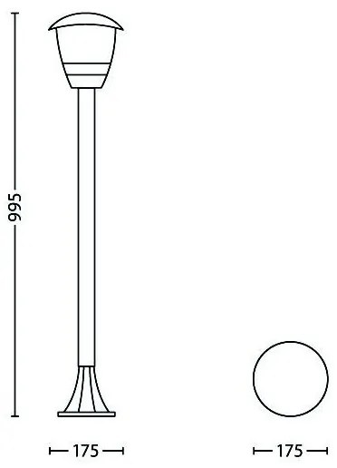 Philips 15383/31/16 - Corp de iluminat exterior MYGARDEN CREEK 1xE27/60W/230V