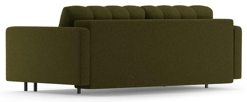 Canapea verde extensibilă, cu spațiu de depozitare cu tapițerie din țesătură bouclé 222 cm Bali – Cosmopolitan Design