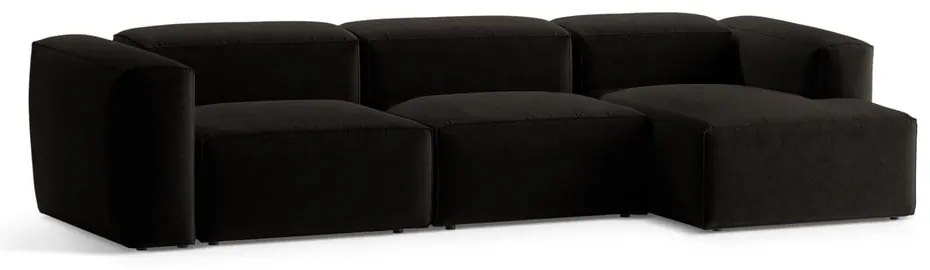 Colțar negru (cu colț pe partea dreaptă/cu șezlong) Bergamo – Cosmopolitan Design