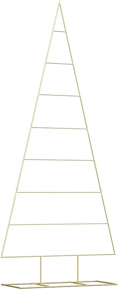 vidaXL Pom de Crăciun din metal Auriu 211 cm Oțel vopsit în pulbere