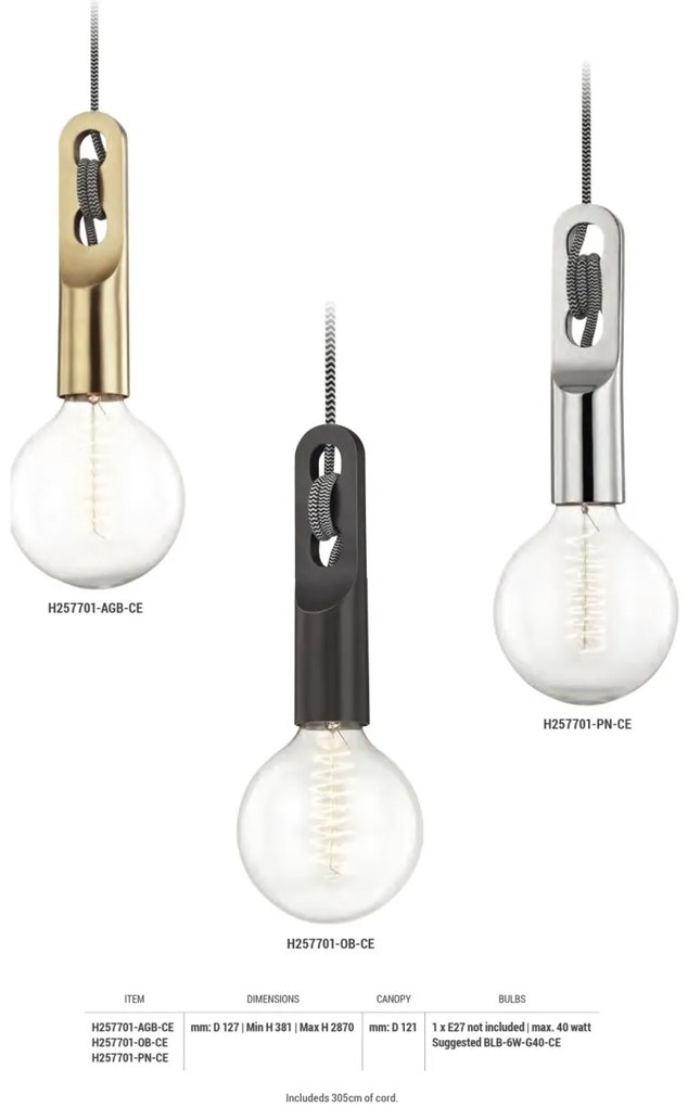 Pendul design minimalist-industrial ANGELA bronz antichizat