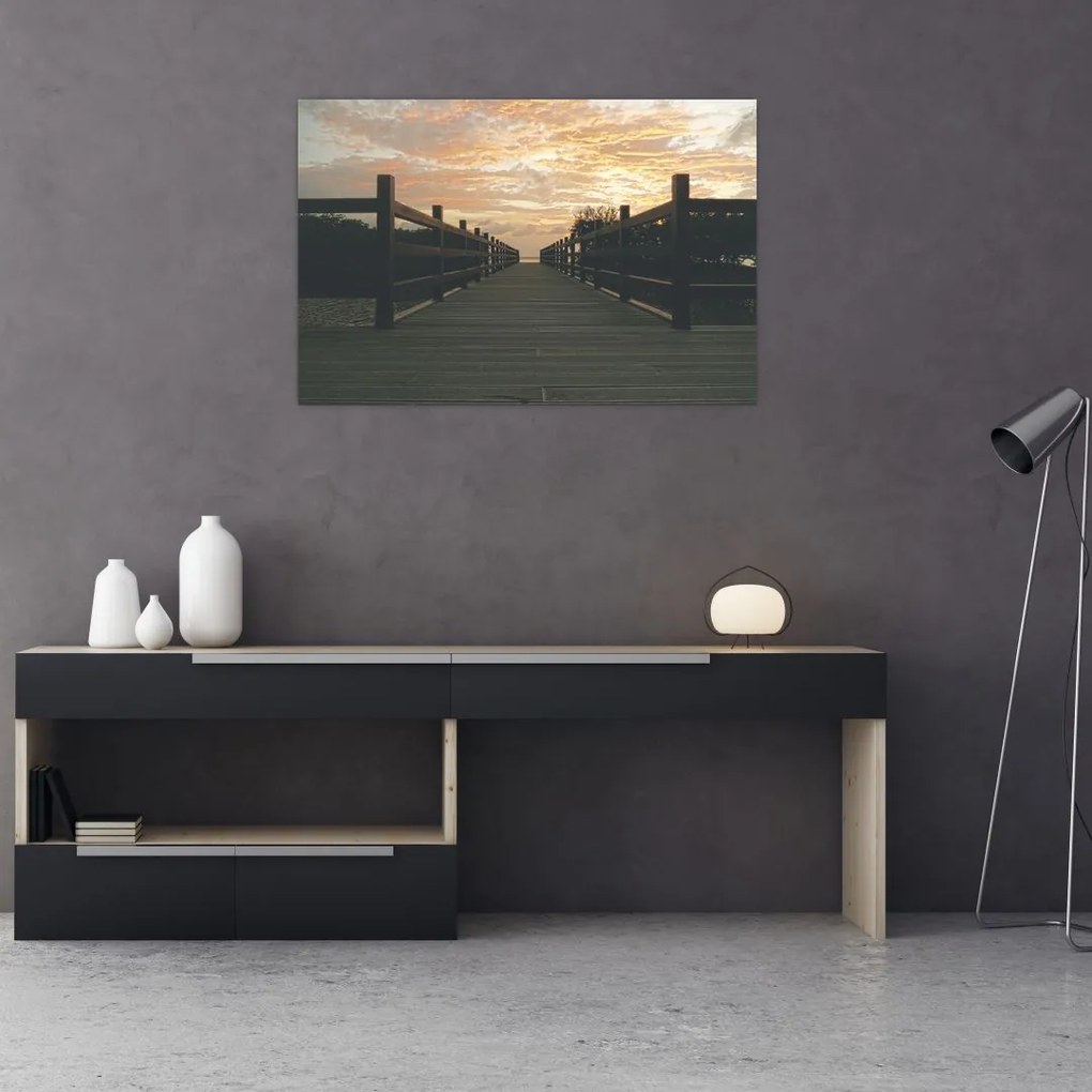 Tablou - Ponton de lemn, lac (90x60 cm)