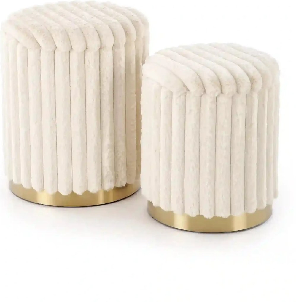 Set 2 taburete FIDO, stofa crem
