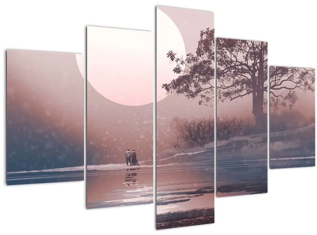 Tablou Perechea îndrăgostită (150x105 cm)