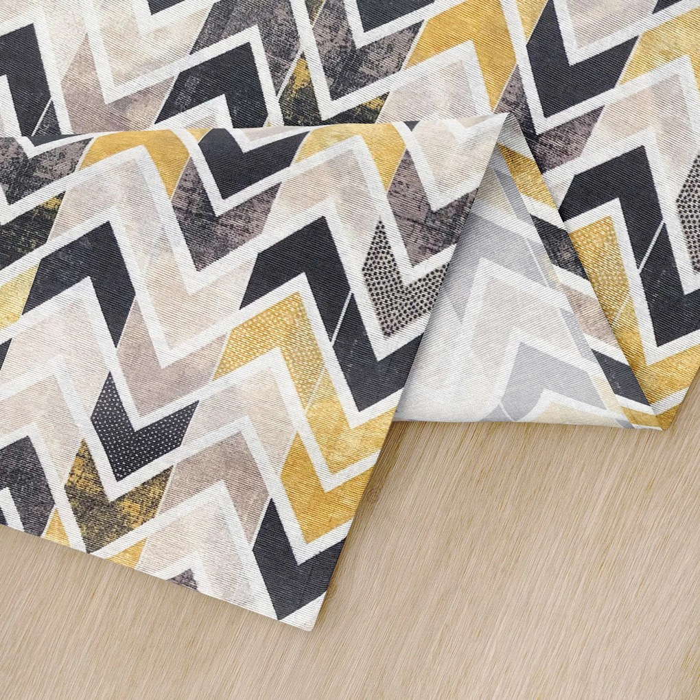 Goldea suport farfurie decorativ vintage - dungi în zig-zag cu auriu - 2 buc 30 x 40 cm