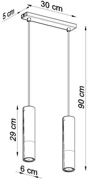 Lustră pe cablu LOOPEZ 2xGU10/40W/230V neagră/aurie Sollux SL.0953