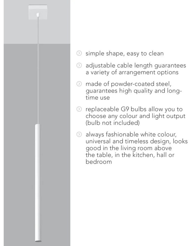 Lustră Sollux Fideus Single, alb