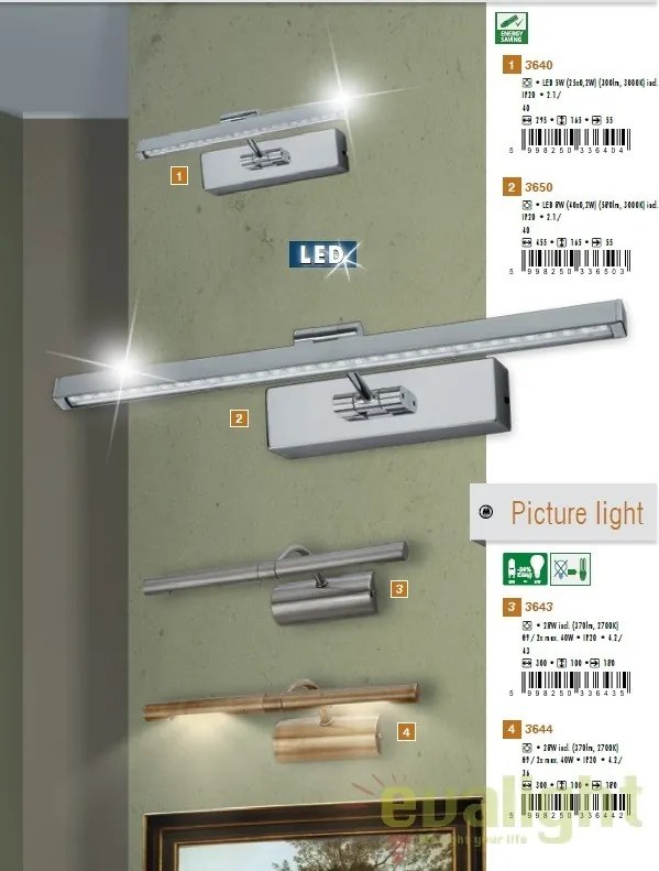 Aplica de perete pentru tablou, oglinda, Picture light 3643 RX