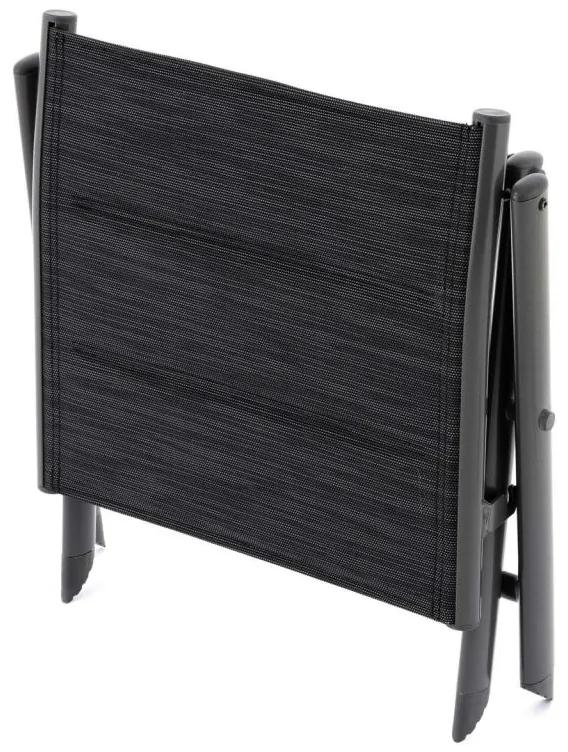 Scaun pliabil din aluminiu - negru, cadru gri închis
