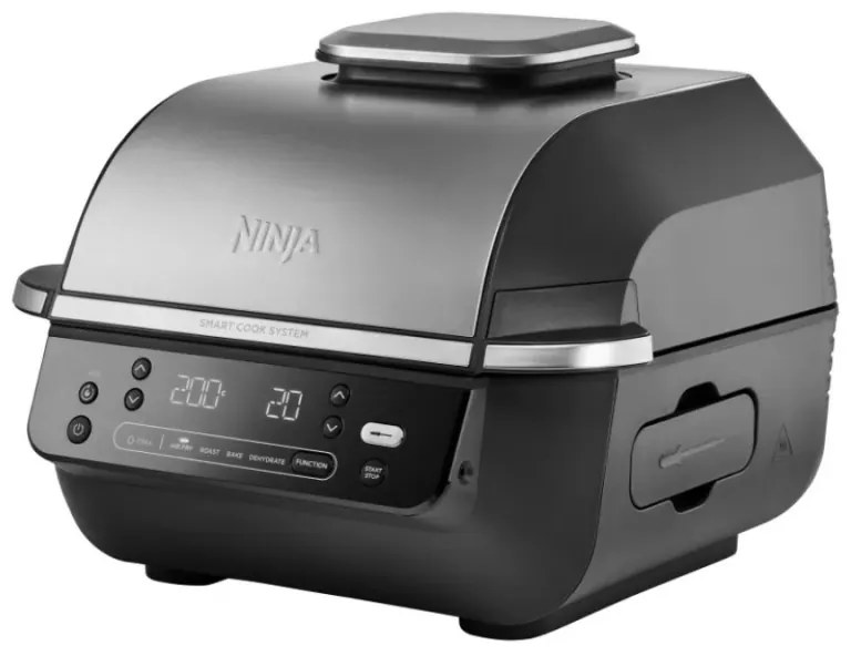 Friteuza cu aer cald si grill 5in1 Ninja Foodi Smart EG351EU, 1760W, 5.7 L, Pana la 4 portii, 5 moduri, Cyclonic Air, Smart Cook, Acoperire ceramica, Negru/Inox