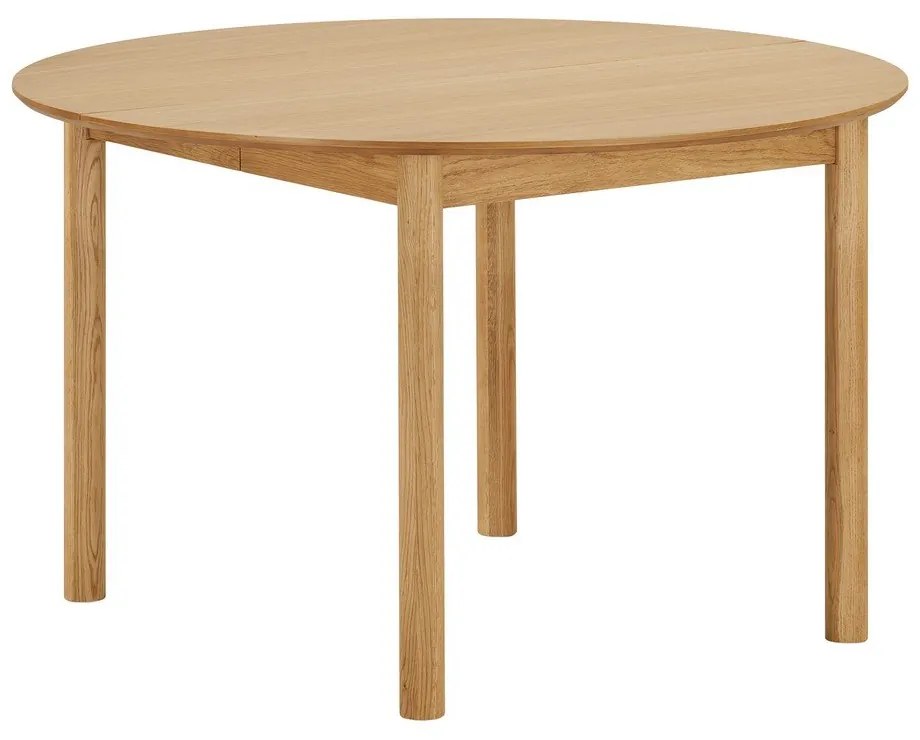 Masă de dining rotundă extensibilă cu aspect de lemn de stejar cu blat suplimentar ø 120 cm Bundaberg – House Nordic