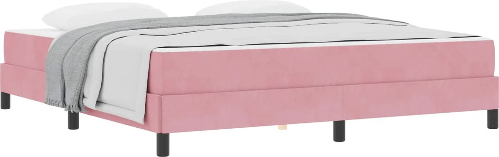 vidaXL Pat cu arcuri cu saltea Roz 180 x 200 cm țesătură