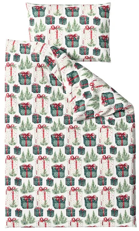 Lenjerie de pat din bumbac CHRISTMAS PRESENT crem Dimensiune lenjerie de pat: 70 x 90 cm | 140 x 200 cm