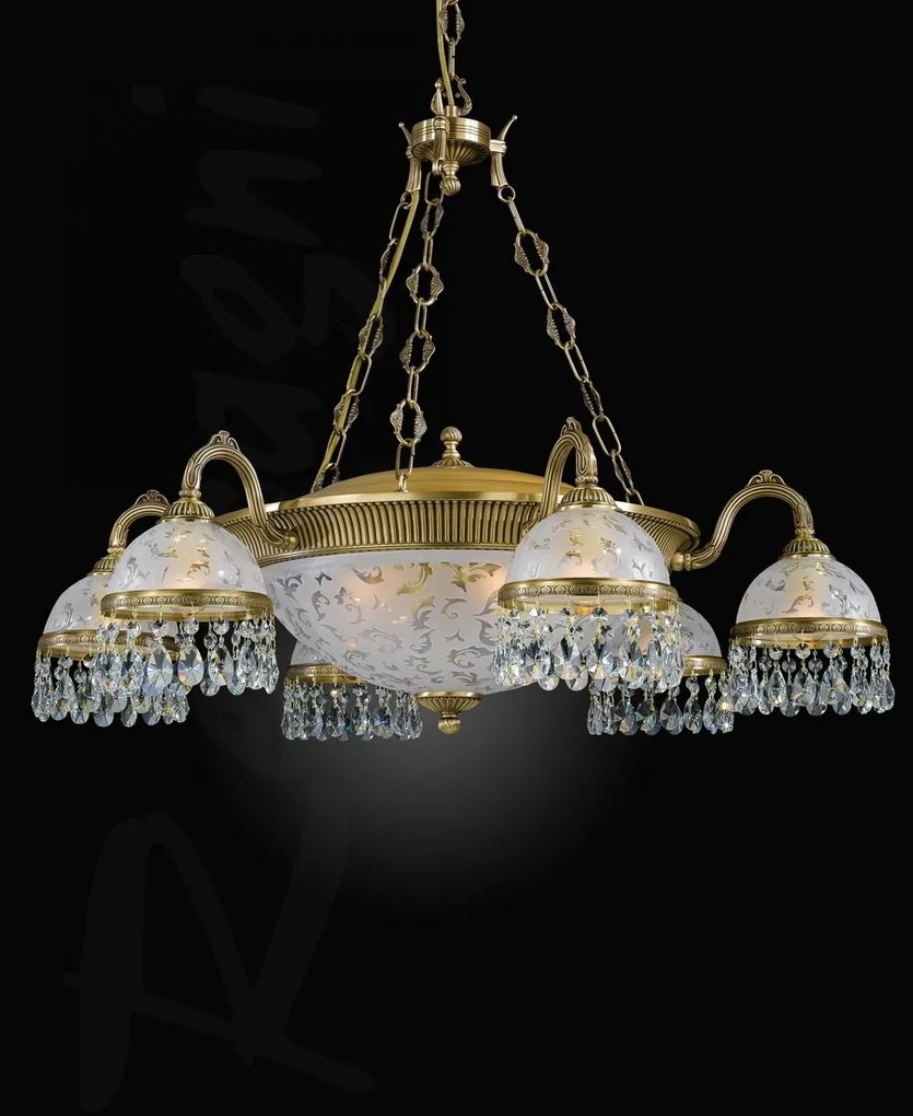 Candelabru design clasic realizat manual din alama si Cristal Scholer 6200