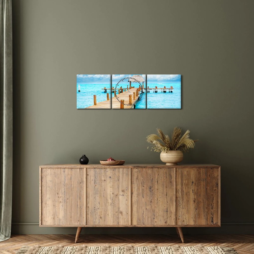 Tablou - Ponton (cu ceas) (90x30 cm)