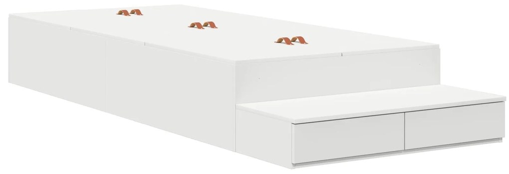 vidaXL Cadru de pat cu depozitare Alb 80x200 cm