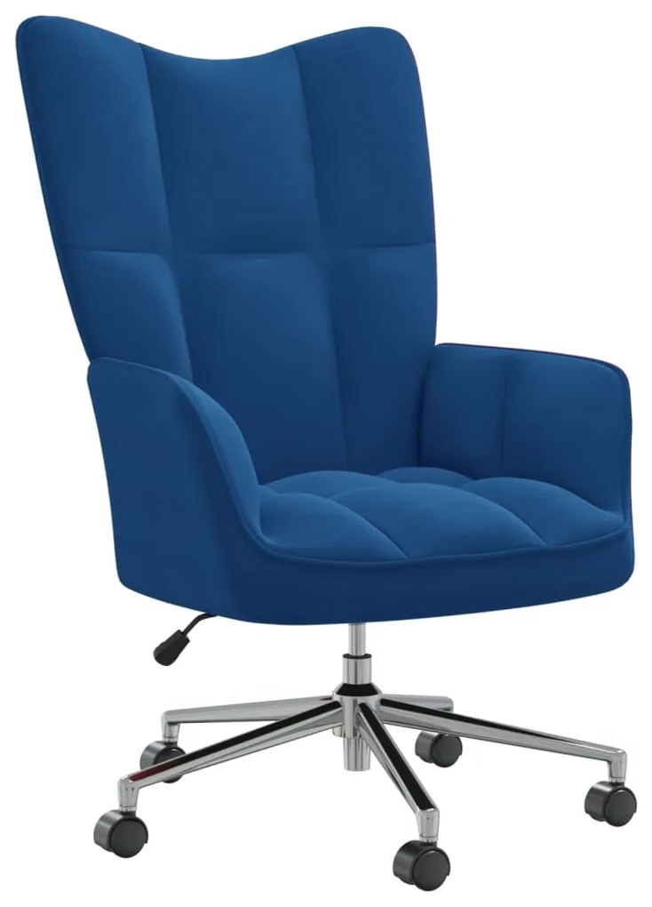 328171 vidaXL Scaun de relaxare, albastru, catifea