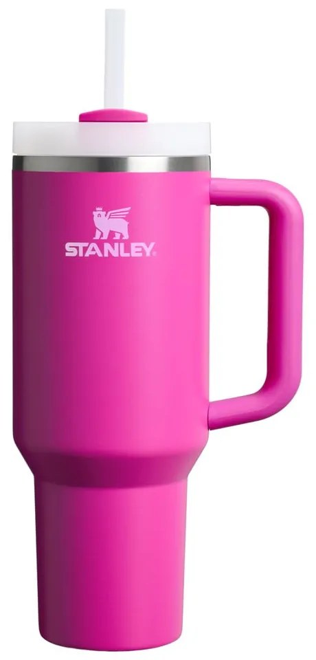 Termos roz cu pai din oțel inoxidabil 1,18 l Quencher H2.0 FlowState Tumbler Violet Blossom – Stanley