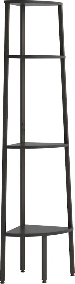vidaXL Raft de colț cu 4 niveluri, negru, 45,5x31,5x150 cm