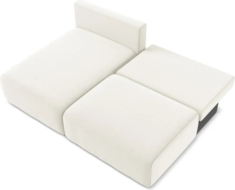 Colțar crem extensibil/cu spațiu de depozitare cu tapițerie din catifea (cu colț pe partea stângă/cu șezlong) Kalena – Makamii