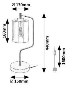 Lampă de masă Rabalux 74202 PEREZ 1xE27/40W/230V