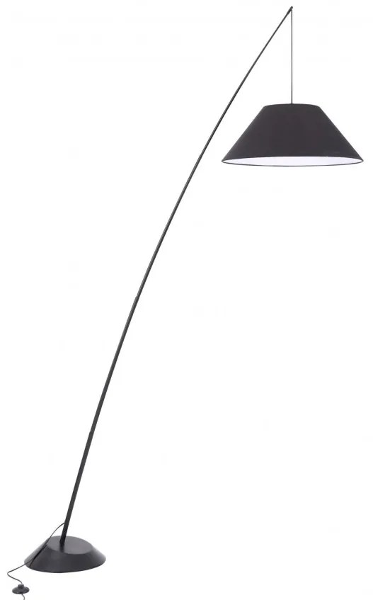 Lampadar cu brat telescopic cu abajur textil negru Campanula MYZ002FL-01B