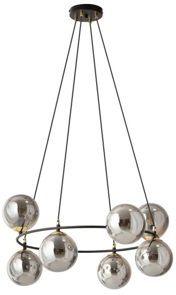 Lustră pe cablu AZURA 8xE14/10W/230V negru/gri