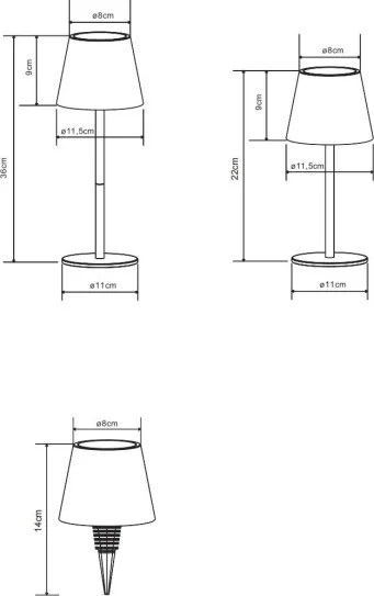 Globo 58488P-LED Lampă de masă VANNIE, reglabilă, cu control tactil, reîncărcabilă, pentru exterior, 3W/5V IP54 1800mAh roz