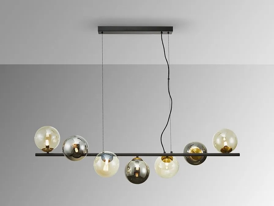 Lustra suspendata design modern Inoa fumuriu/chihlimbar