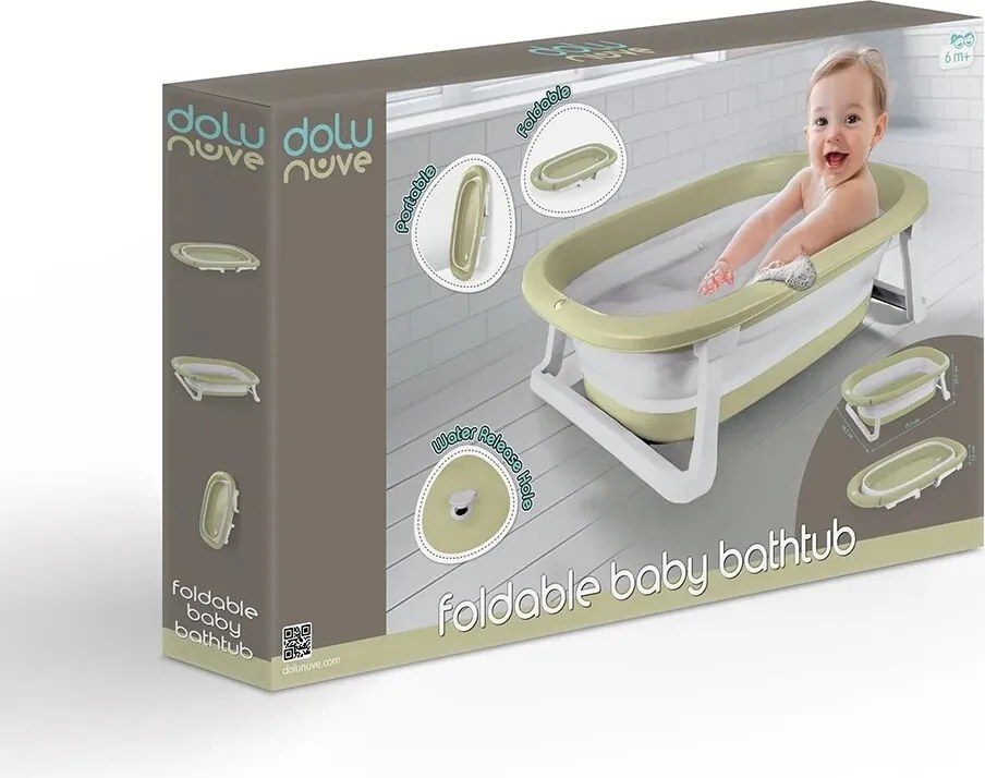 Cadă pliabilă pentru copii Dolu, verde deschis,20,5 x 75,5 x 46,5 cm