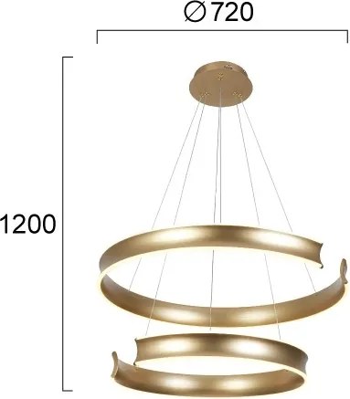 Candelabru LED suspendat pe cablu MARLEN LED/84W/230V, auriu