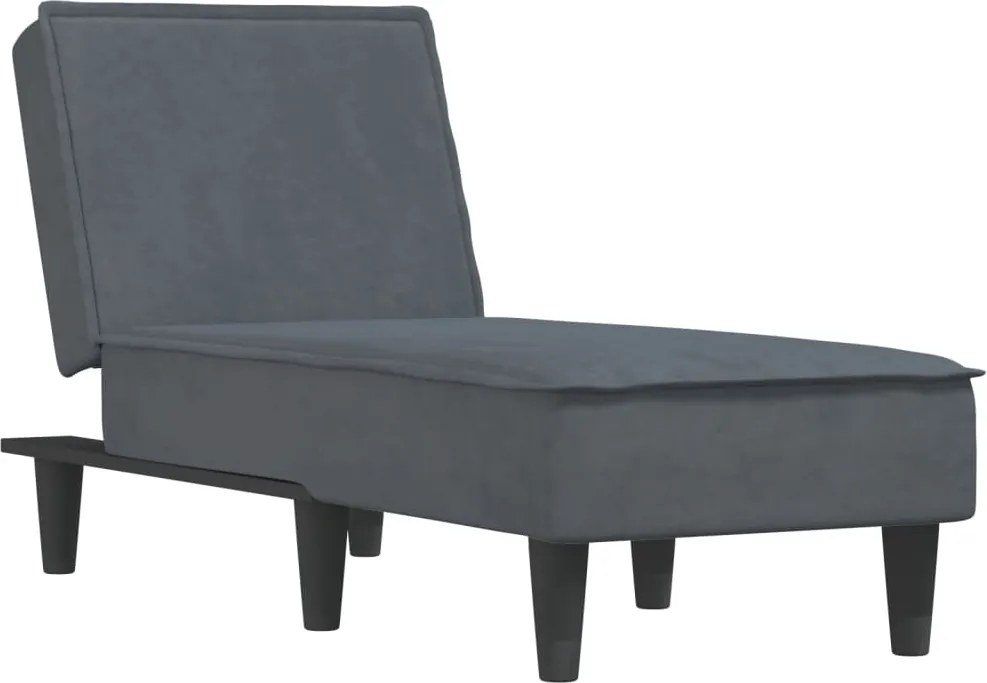 vidaXL Șezlong, gri închis, catifea