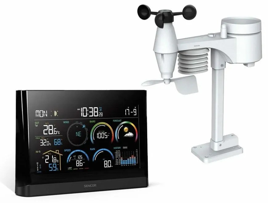 Sencor SWS 11000 Prof. stație meteorologică cusenzor fără fir 5 în 1