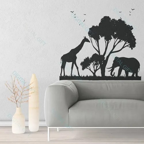 Sticker pentru perete - Animale africane 100x100 cm
