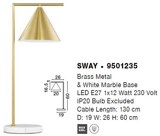 Veioza/Lampa de masa design modern minimalist SWAY