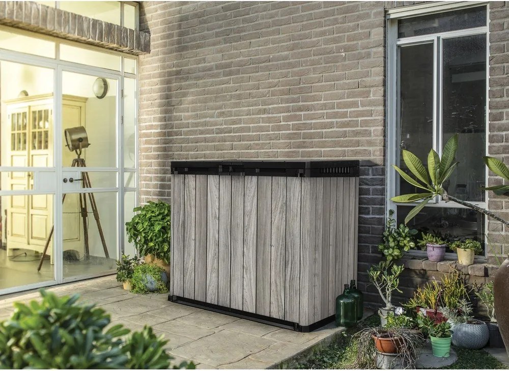 Cutie de depozitare pentru grădină gri din plastic Deco – Keter