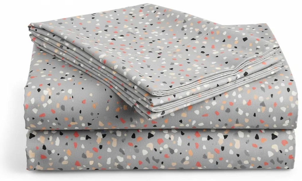 Cearsaf din bumbac pentru patut copii PINTURA gri 110x160 cm