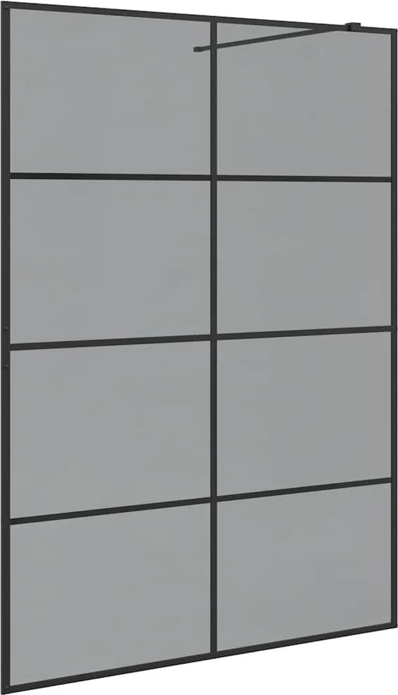 vidaXL Zid de duș walk-in Negru 140 x 195 cm sticlă securizată