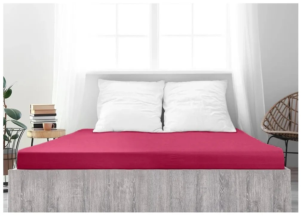 Cearsaf jersey ALVORA 180x200 cm vinuriu