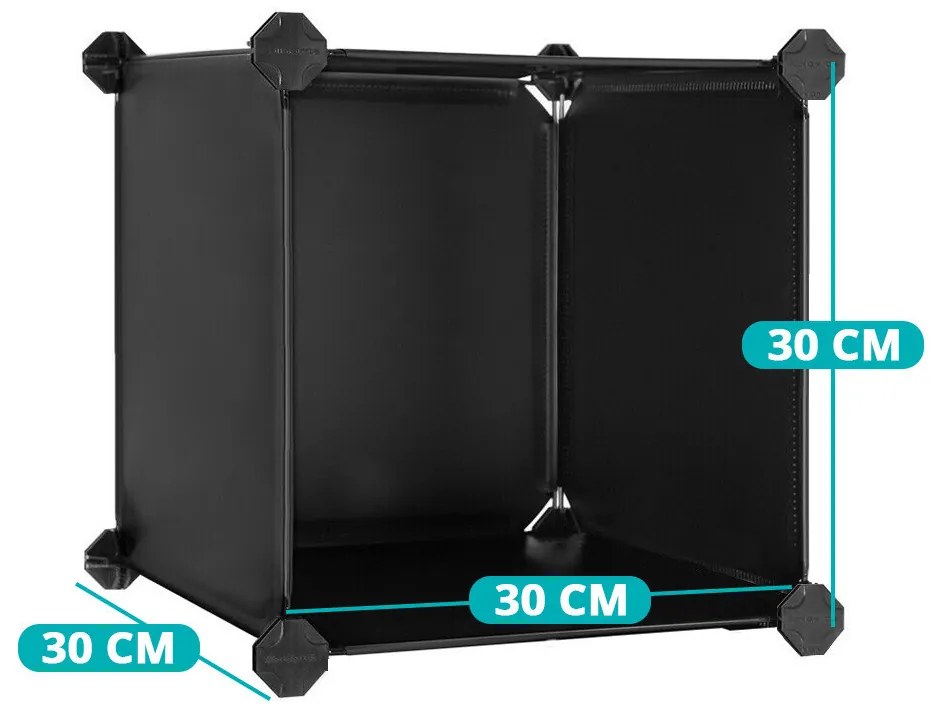 Cub depozitare variabil 15 buc, negru