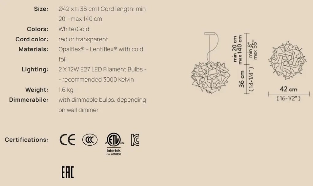 Lustra suspendata design unicat realizata manual Veli Aurea Small, 42cm