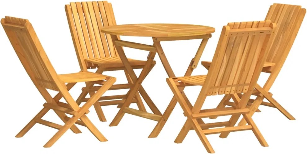 vidaXL Set masă pentru grădină, lemn masiv de tec, 5 piese