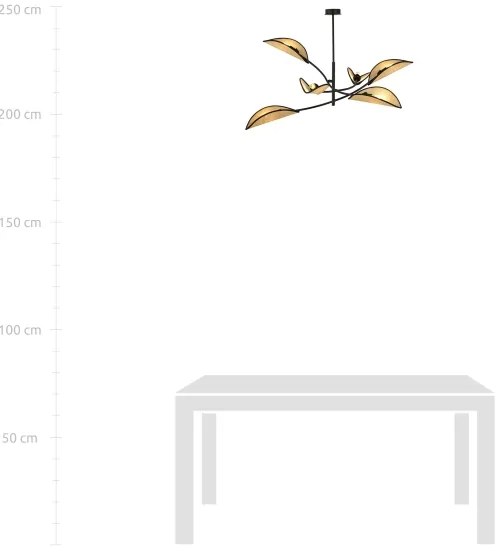 Lustră pe tijă LOTUS 6xE14/10W/230V negru/bej