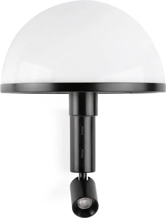 Aplica de perete neagra cu reader LED DOME
