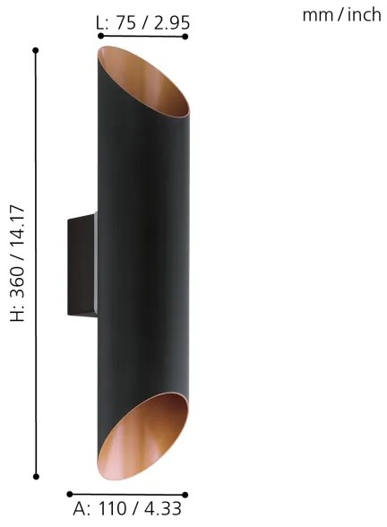 Aplică LED de exterior Eglo 94804 AGOLADA 2xLED/3,7W/230V IP44