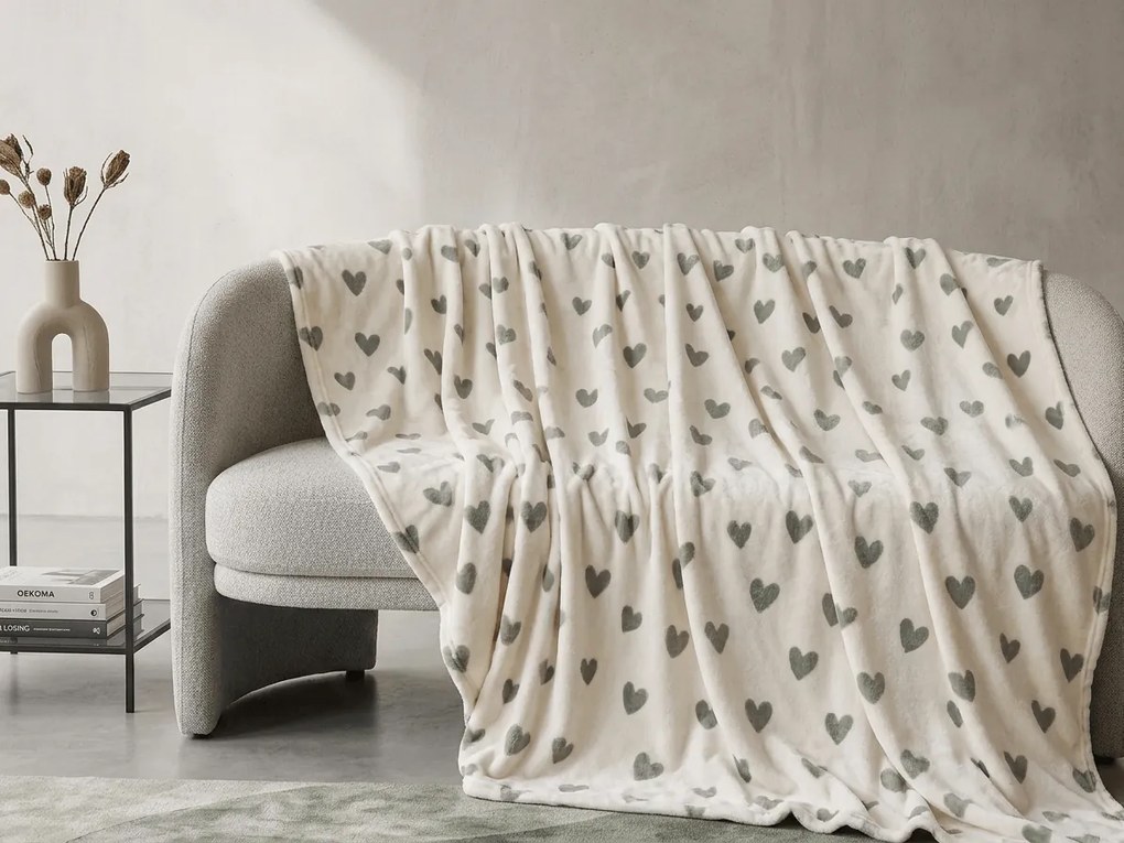 Patura Cocolino HEARTINO, crem Dimensiune: 200 x 220 cm