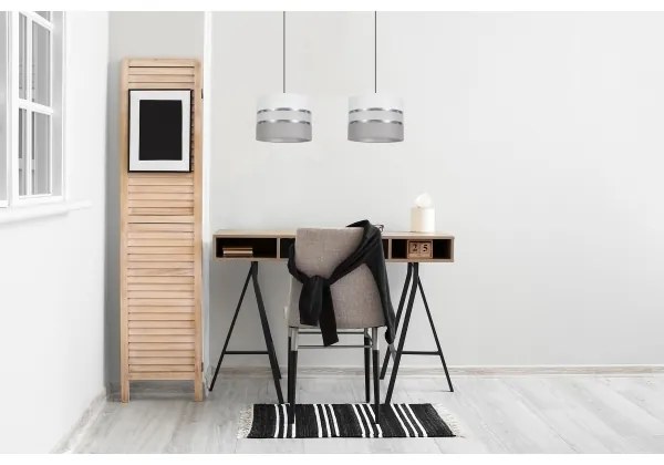 Lustră pe cablu CORAL 2xE27/60W/230V alb/gri