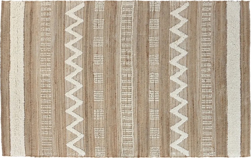 Covor natural din iută și lână țesut manual, antiderapant, 140 x 200 cm, „Rethel”